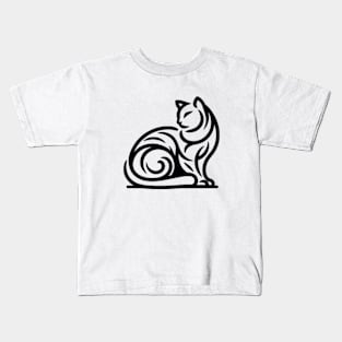 cute cat line designs Kids T-Shirt